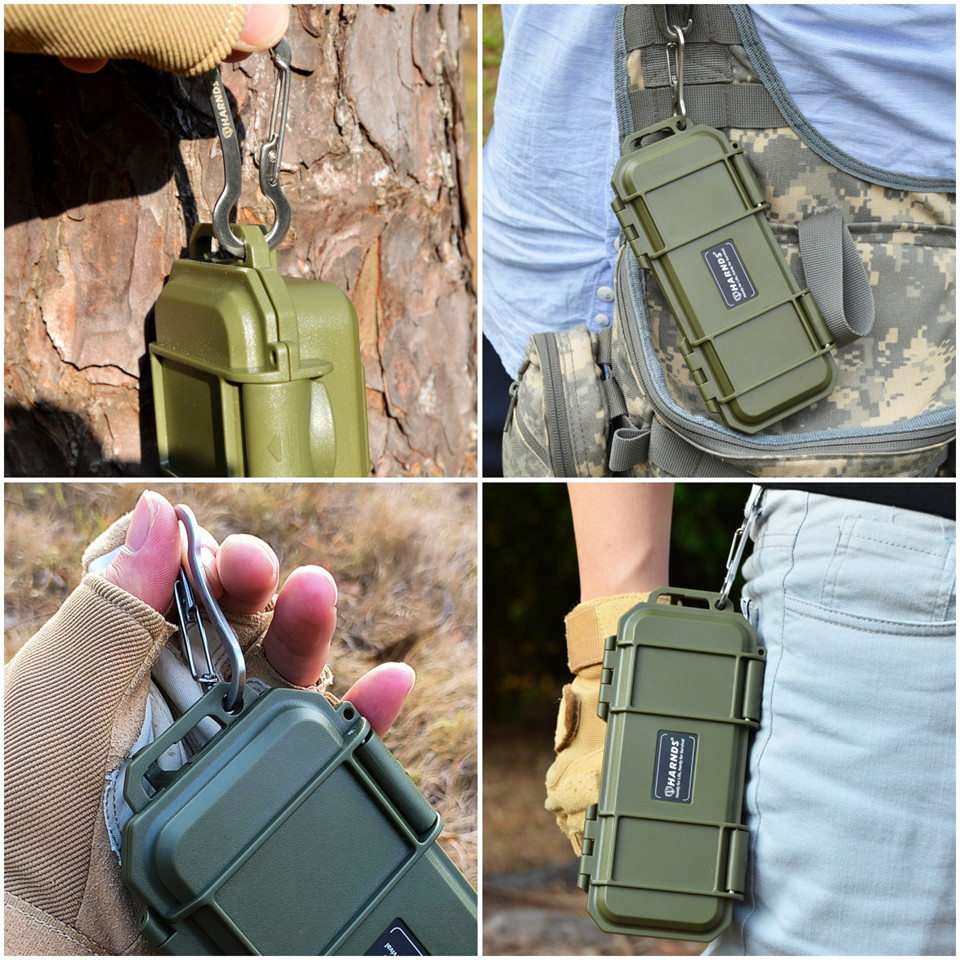 HARNDS Outdoor Waterproof Survival Sealed Box Dustproof Shockproof Plastic EDC Tools Storage