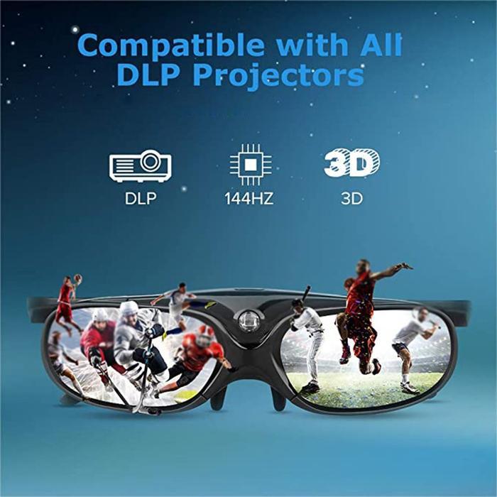 HOT SALE ACTIVE SHUTTER 3D UNIVERSAL GLASSES FOR XGIMI Z4/Z6/H2 NUTS G1/P2 96-144HZ RECHARGEABLE