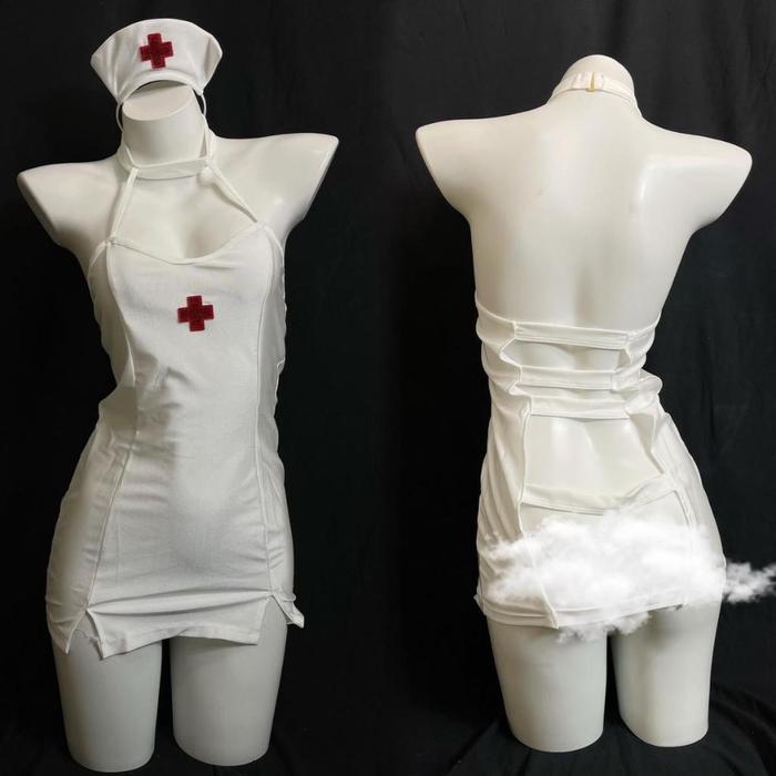 Cocos Ccs12 Baju Cosplay Perawat Kostum Dokter Cosplay Nurse Hitam Dan Putih