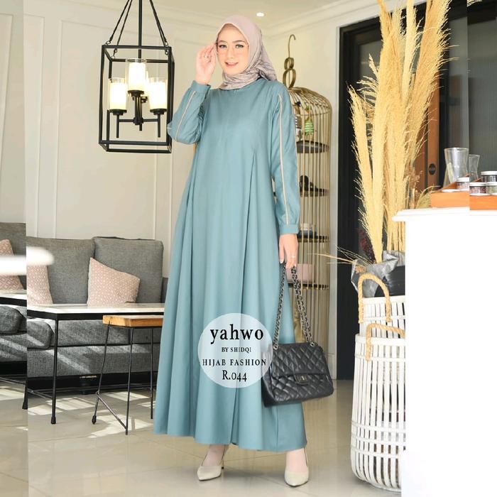 Yahwo Hijab Fashion-Dress Wanita Terbaru Terlaris-Busuy-Gamis Toyobo Kombinasi-Dres Maxi Lebaran