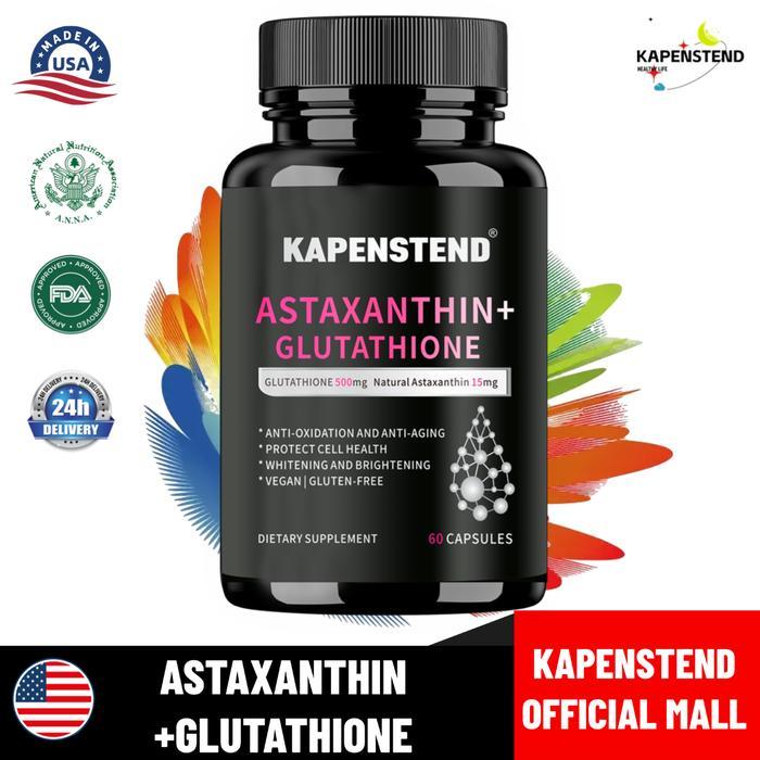 KAPENSTEND Astaxanthin Glutathione, melindungi sel, astaxanthin alami, 15mg