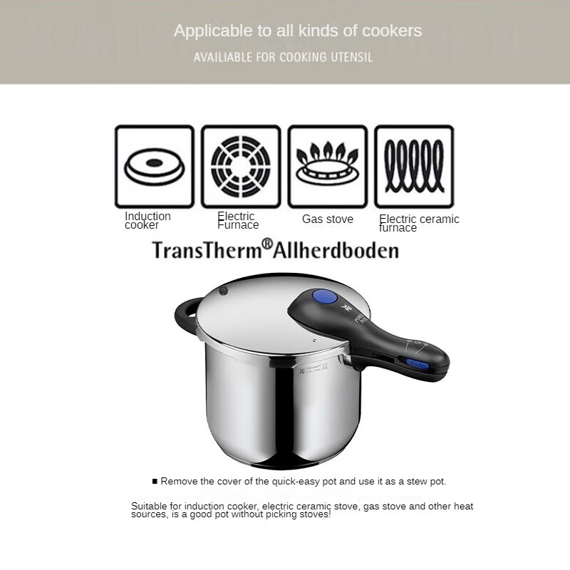 WMF Pressure Cooker Stainless Steel Explosion proof Pressure Cooker Household Large Capacity Gas