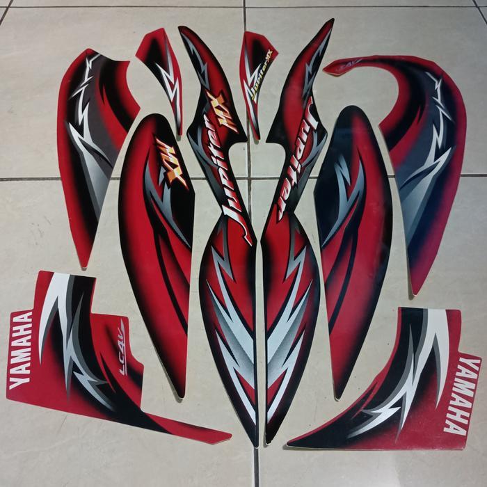 stiker striping yamaha jupiter mx old 135 2006 hitam merah lis body standar berkualitas original