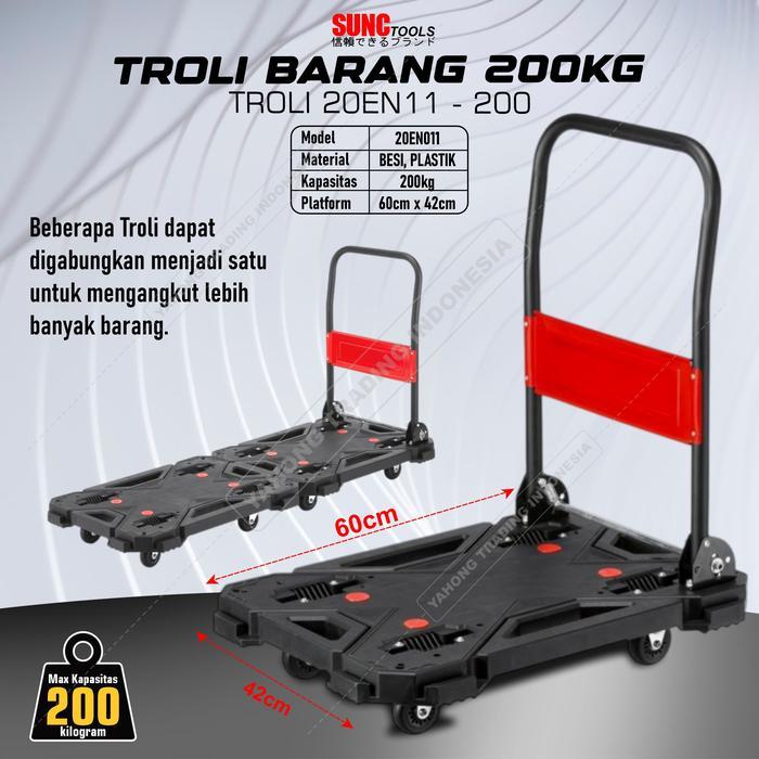 Troli Lipat Trolley Trolly Barang Troli Plastik Tebal 200kg SUNC TOOLS
