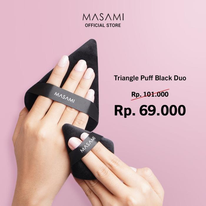 Masami Triangle Puff Puff Make Up Bedak Tabur Puff Sponge Loose Powder dan Padat Spons Bedak