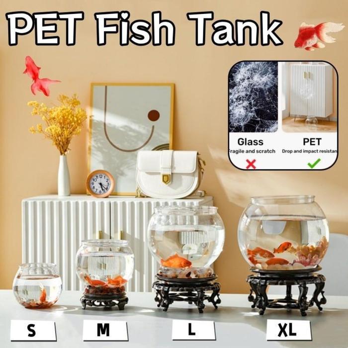 Terlaris Vinnatsu Akuarium Toples Plastic Ikan Hias Aquarium Bulat Aquarium Tank Cupang Ikan Hias