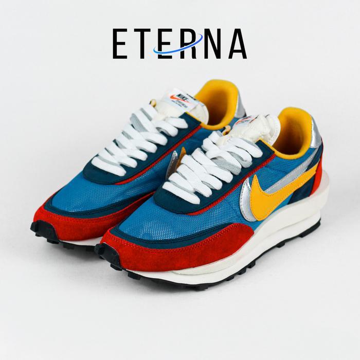 Sacai Waffle Sepatu Sacai LD Waffle Blue Varsity Red Yellow Sneakers - 40 LD Waffle Blue Varsity Red