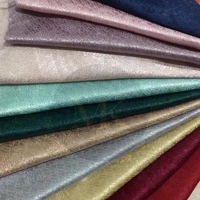 Kain Jaguar Jaguard Satin Silk Emboss Bahan Baju Pesta Mewah Meteran