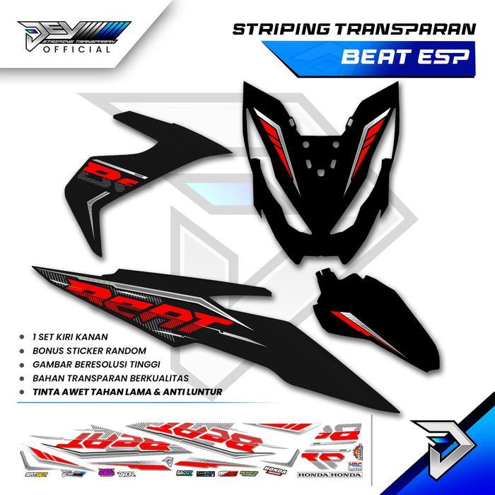 STRIPING TRANSPARAN BEAT NEW ESP MOTIF LIS COMPACT STICKER BODY HONDA BEAT ESP ORIGINAL