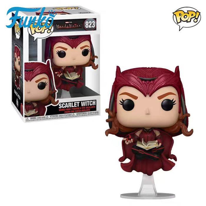 HOT SALE FUNKO POP ORIGINAL GENUINE WANDA VISION SCARLET WITCH 823 ACTION FIGURE TOYS FOR BOYS