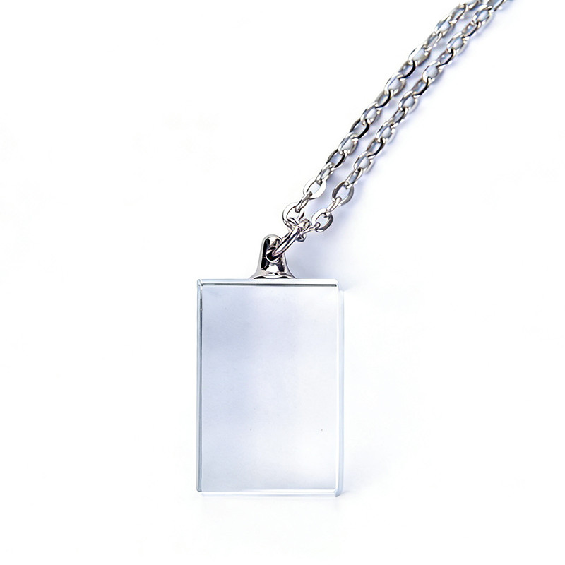 XTOOL Wholesale Blank K9 Shining crystal necklace for 3D Laser Engraving Rectangular Crystal