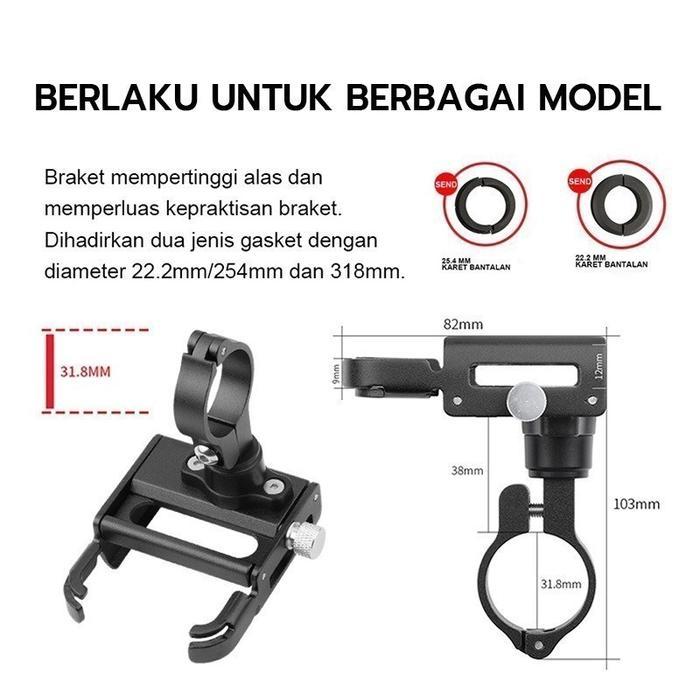 Premium CodPaket Breket Holder + Gub P30 P10 Gub P30 Holder Motobar Original Alumunium Alloy Holder