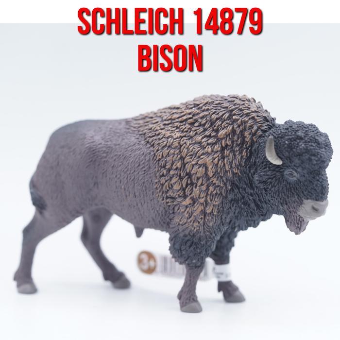 HOT SALE SCHLEICH 14879 BISON BUFFALO KERBAU BISON BISON MAINAN FIGURE BINATANG MINIATURE HEWAN