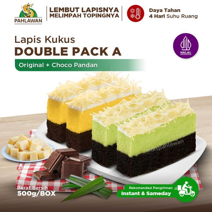 NEW PRODUK LAPIS KUKUS PAHLAWAN SURABAYA - PAKET DOUBLE PACK A (REGULER - ORIGINAL + CHOCO PANDAN)