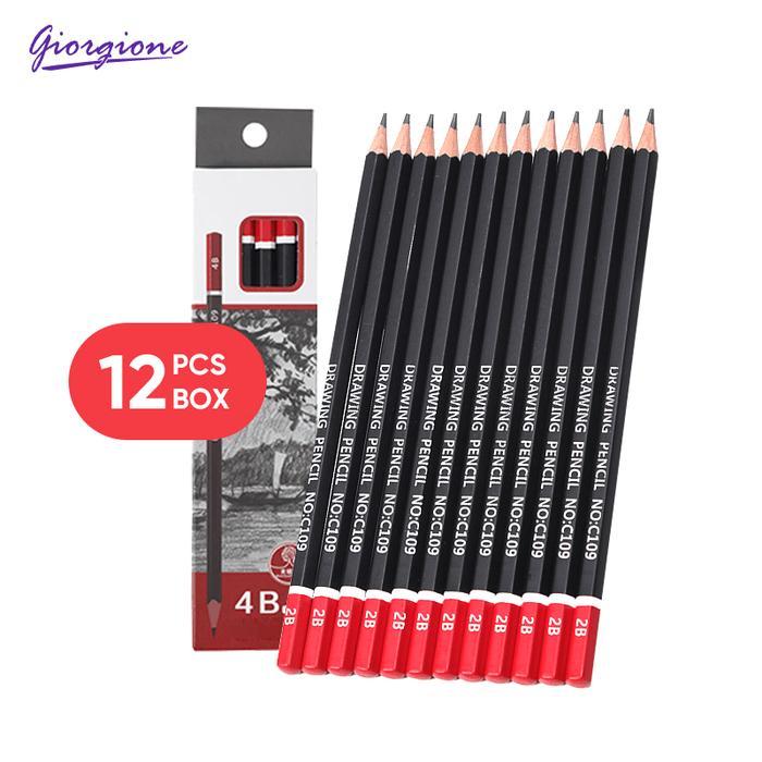 Giorgione Pensil Sketsa HB/2B/4B/6B/8B/10B 12pcs/Box QL - HB