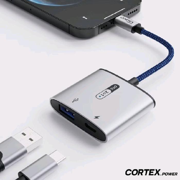 Cortex Mh366 Otg Usb C/Type-C To Usb 3.0 + 60W Charging 2In1 Adapter