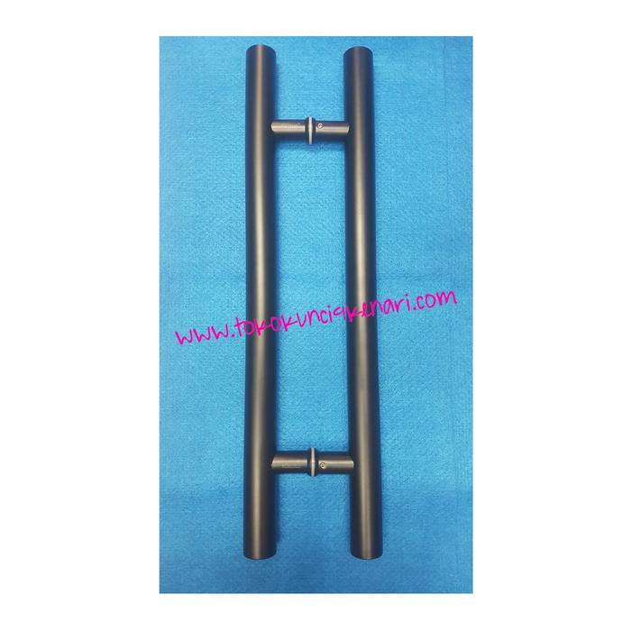 Tarikan Pintu Pipa Bulat Hitam 45cm / Pull Handle Pintu Utama 2daun Stainless Matt Black