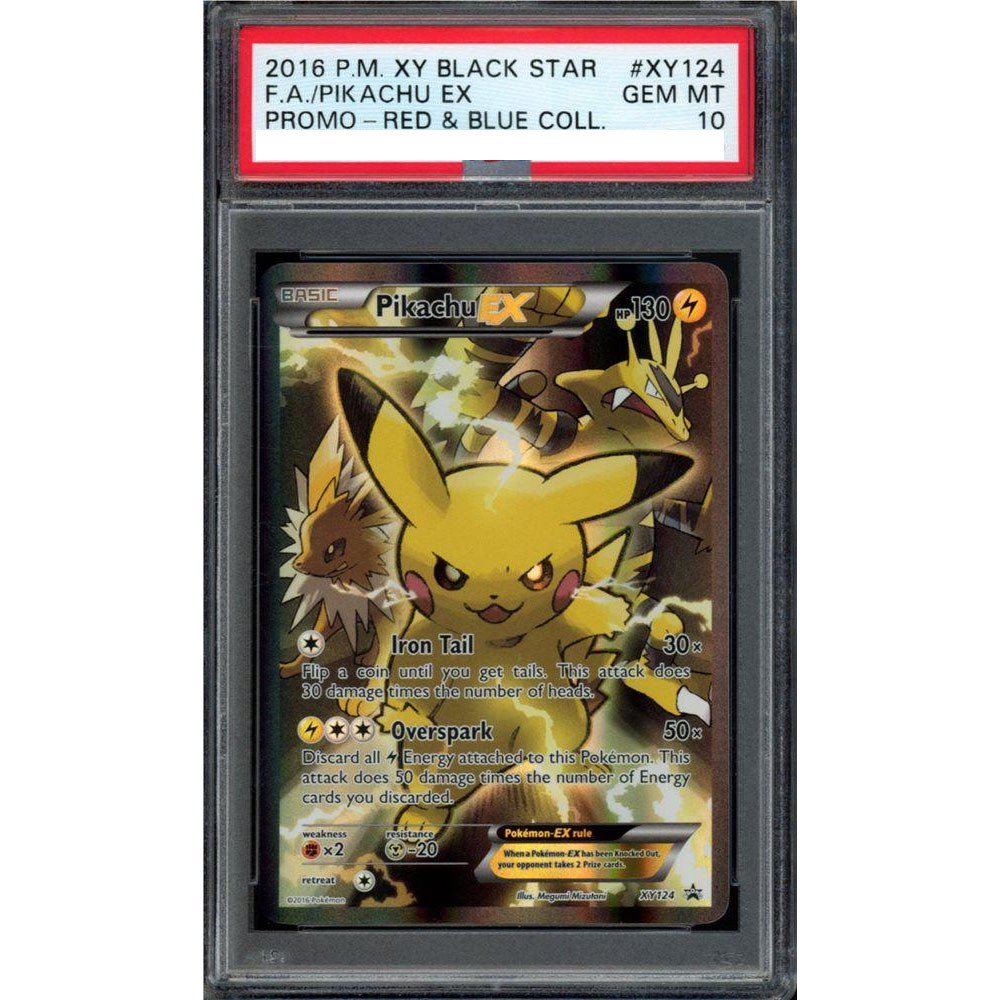 PTCG Rating Card 2016 P.M. XY BLACK STAR FA/PIKACHU EX XY124 Collection Card Copy DIY 10Points