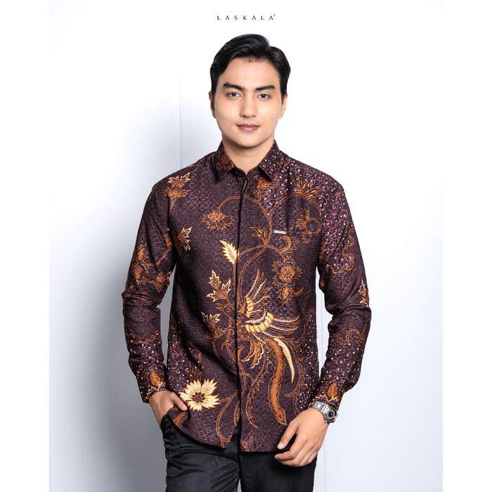 Laskala Batik Sandava Kemeja Batik Pria Slimfit Lengan Panjang - S