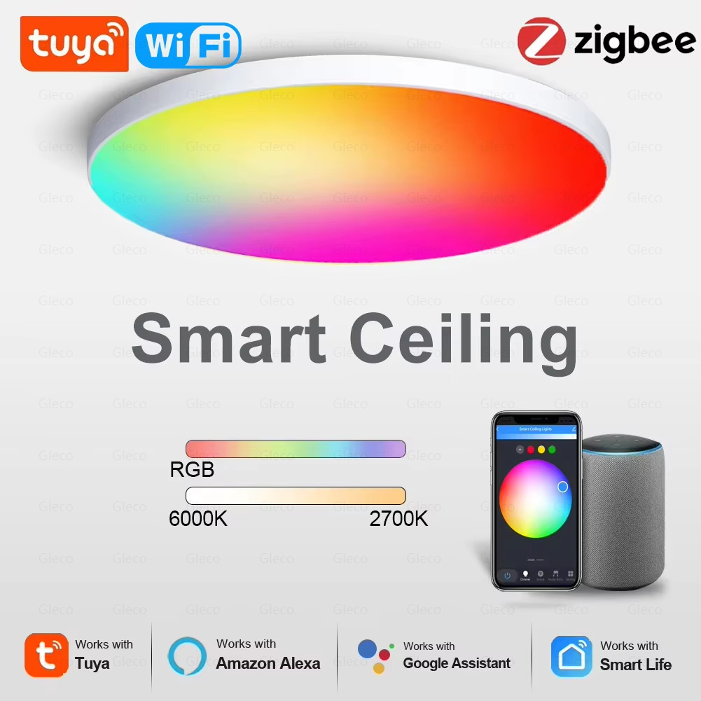 Tuya Zigbee 3.0 Smart Ceiling Light Wifi RGBCW Led Ceiling Lamp Livingroom Home Decoration Smart