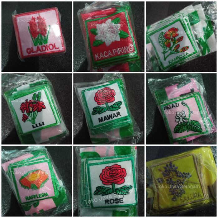 SIAPKIRIM Bet 1 Set Tanda Regu Bendera Bunga Taan Tumbuhan Pramuka Putri Rose READY STOCK