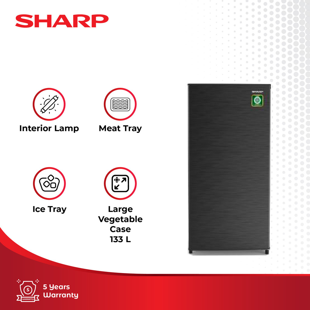 Sharp Kulkas 1 Pintu Pintu SJ-N162N-HS - Silver