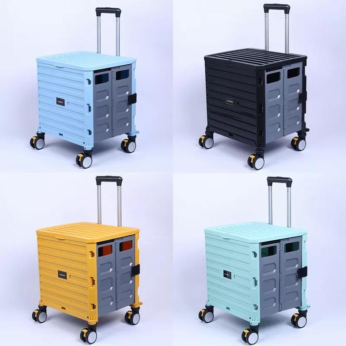 Trolley Keranjang lipat Box koper box belanja troley troli Barang Mobil lipat Kursi Pet Stroller 4