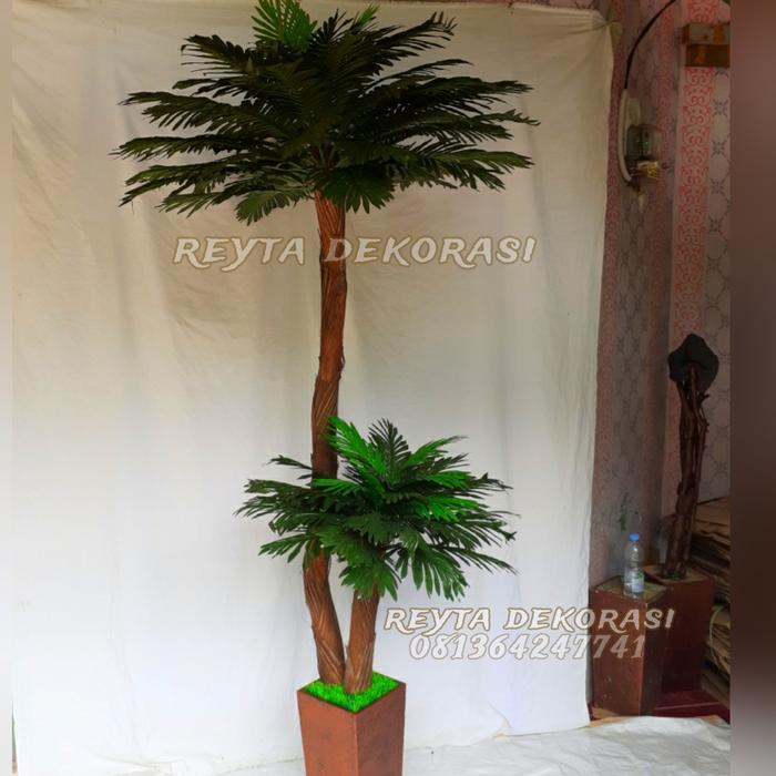 pohon palem hias tinggi 2M/bunga hias bunga plastik/pohon kurma hias