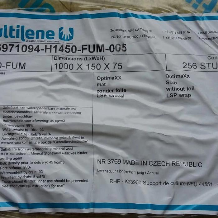 Rockwool 1 Slab - Rockwool Hidroponik 1 Meter Ori Cultilene