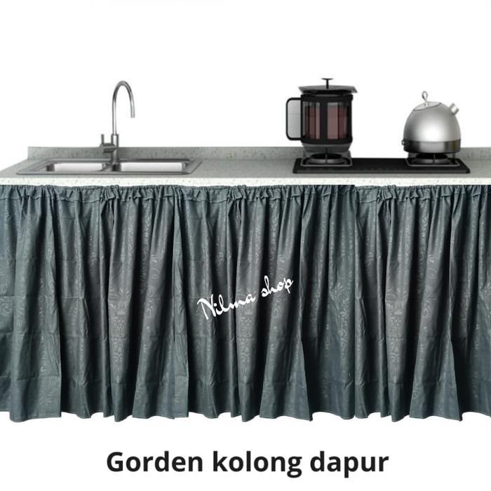 "New" Gorden kolong Dapur Hordeng Karakter motif Bunga cantik free tali Katun
