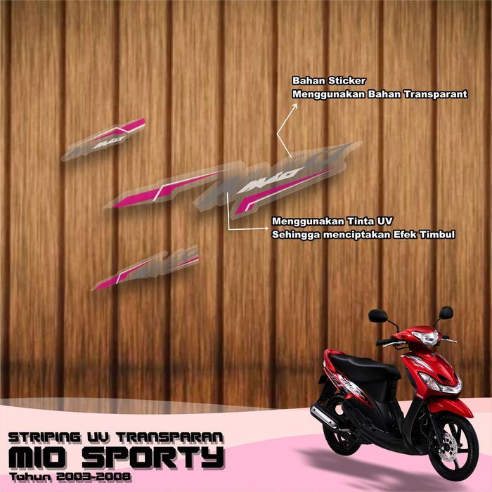 Striping Variasi UV Transparan Yamaha Mio Sporty Tahun 2003 Sampai 2008 Custom Sticker Motif Mio