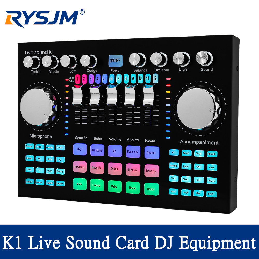 K1 Live Sound Card Portable Internet Celebrity Live Broadcast Special Sound Equipment Universal for