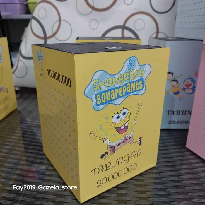 Promo Celengan Target Buka Tutup Kunci Celengan Karakter Spongebob Target 10 Juta 20 Juta 30 Juta