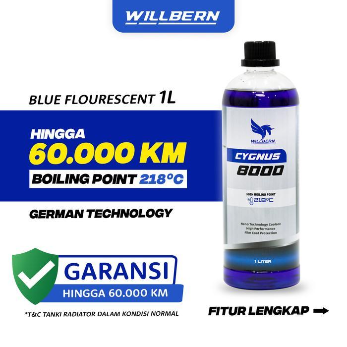 Willbern Radiator Coolant Blue Cygnus8000 1 Liter Motor Mobil #Gratisongkir