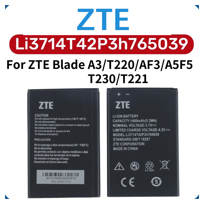 Original Li3714T42P3H765039 Battery New Replacement Battery For ZTE Blade Q3 T230 T221 T220 A3 AF3