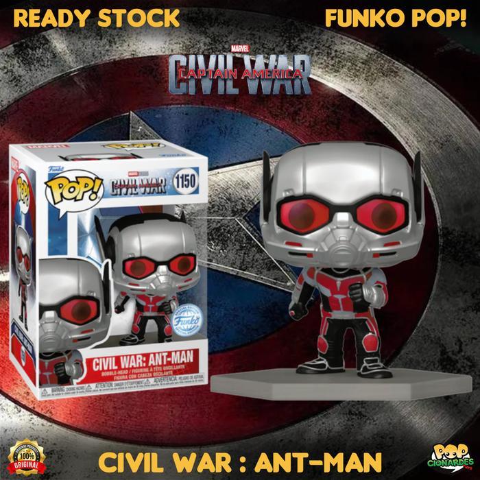 HOT SALE FUNKO POP MARVEL - CAPTAIN AMERICA - CIVIL WAR : ANT MAN #1150 TERMURAH