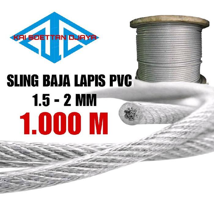kawat seling galvanis 2mm lapis pvc / kawat Sling 2mm lapis pvc @ 1.000m