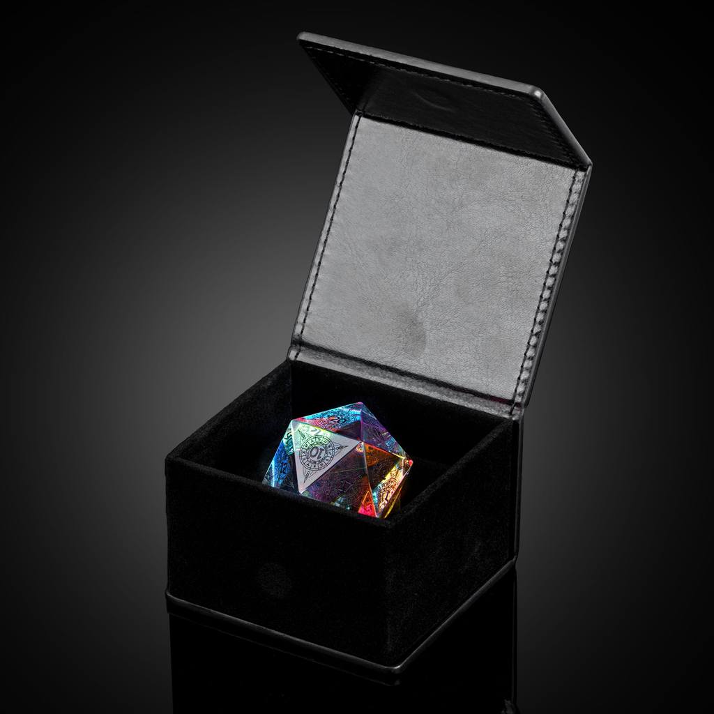 Cusdie 30MM D20 Dice Crystal Stone 20 Sides Fantasy Dice Single D20 Gemstone Polyhedral Dice for