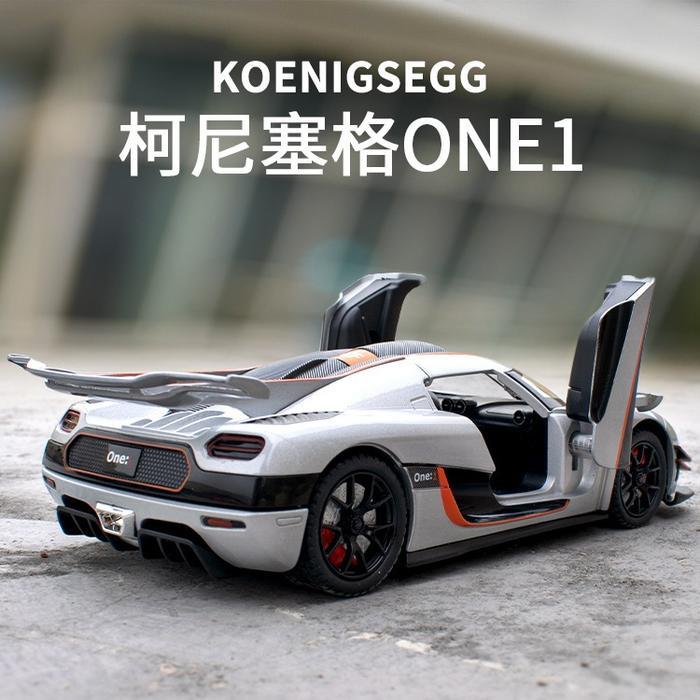 Diecast Miniatur Mobil Koenigsegg ONE1 Diecast alloy scala 1:32 & 1:24 Sound Light and Pullback
