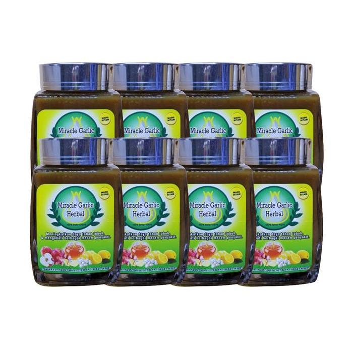 Terlaris 8 Botol Miracle Garlic Herbal Madu Hitam _ Miracle Herbal Jantung