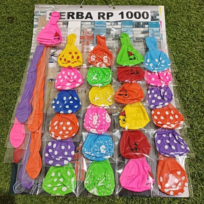 Mainan rencengan balon Paket 30 Balon Rentengan Mainan Anak Bonus 1 Pcs untuk Dijual Kembali renteng