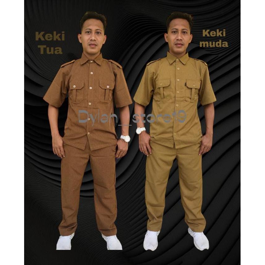 Promo Seragam Pns Seragam Pemda Pria Khaki/Celana Pns Keki /Kemeja Pns Keki Terlaris