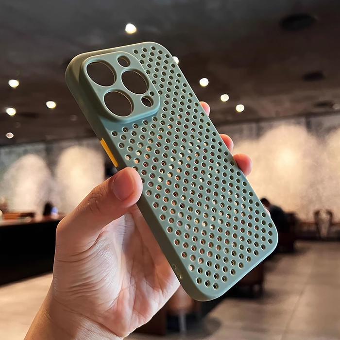 BoomSale CrashStar Cooling Breathable Hollowout Hole Soft Silicone Phone Case For iPhone 17 16 15 14