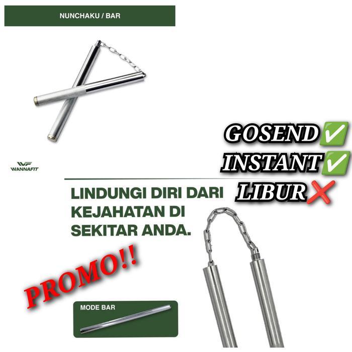 NUNCHAKU DOUBLE STICK BESI TOYA TONGKAT BELADIRI WANNNAFIT