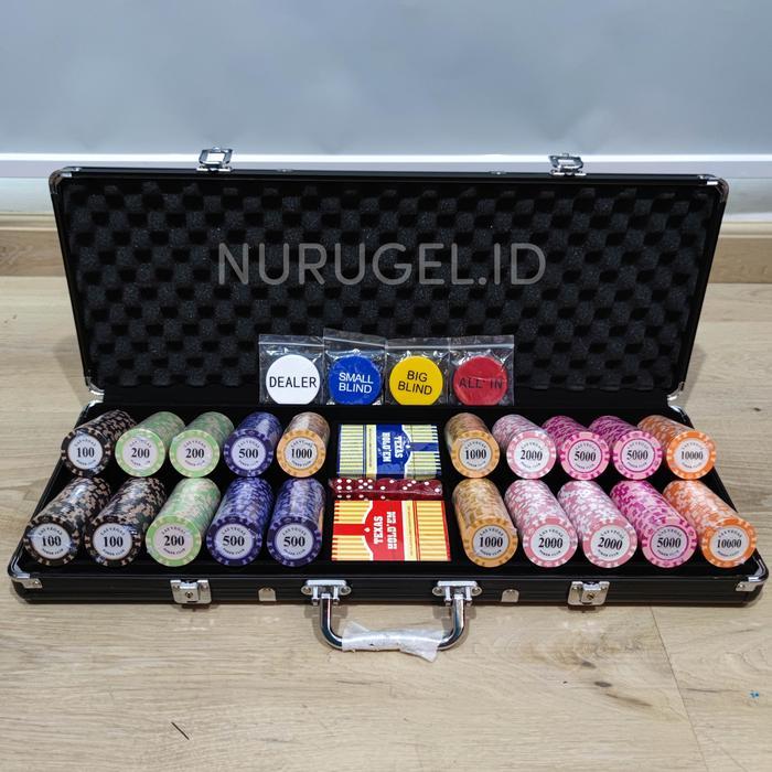 Set Poker Chip 500 Pcs dengan Koper Aluminium dan Alas Main