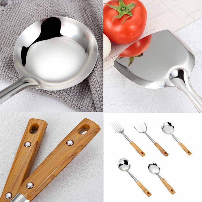 CUCI GUDANG spatula sutil Peralatan Dapur / Alat Masak Stainless / Peralatan Masak Gagang Kayu