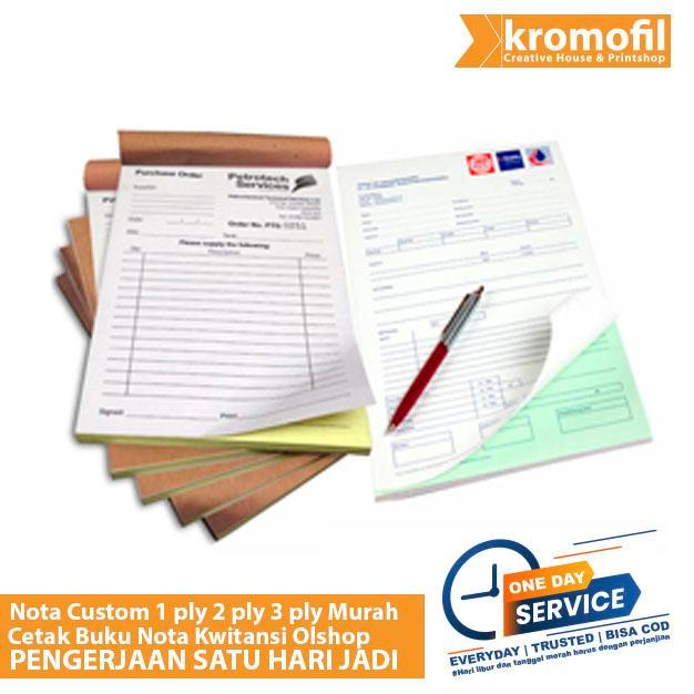 "New" Nota Custom 1 ply 2 ply 3 ply Murah Cetak Buku Nota Kwitansi