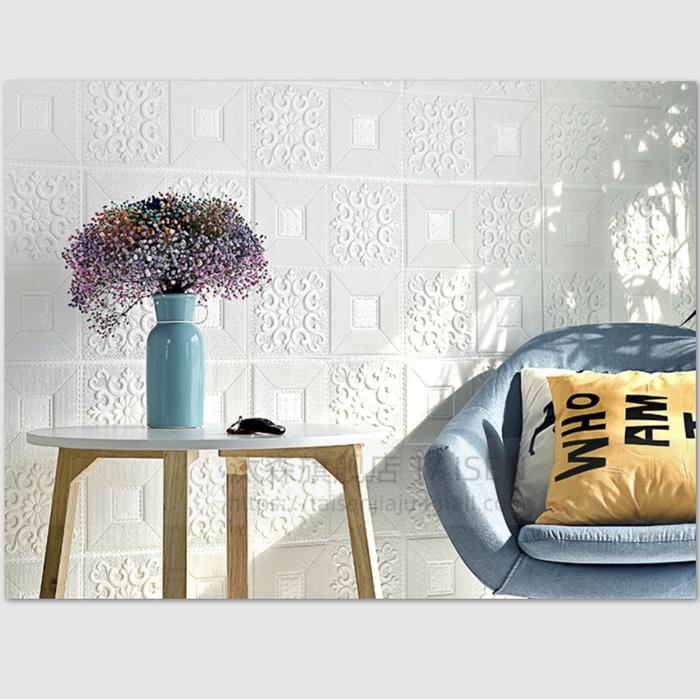 "New" Wallpaper Dinding 3D Foam Batik Klasik Sticker Plafon 70x70 cm