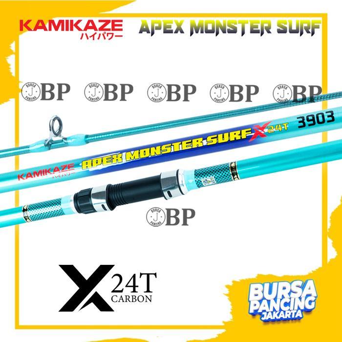 KAMIKAZE Joran Pancing Spinning APEX MONSTER 390cm - 450cm Hi Carbon Blank 24T Extra Slim Joran