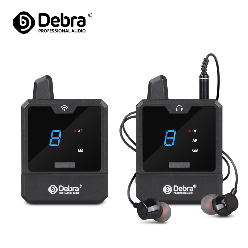 Debra Wireless In-Ear Monitor System Rechargeable Mini UHF Monitor System for Music Audio Monitoring